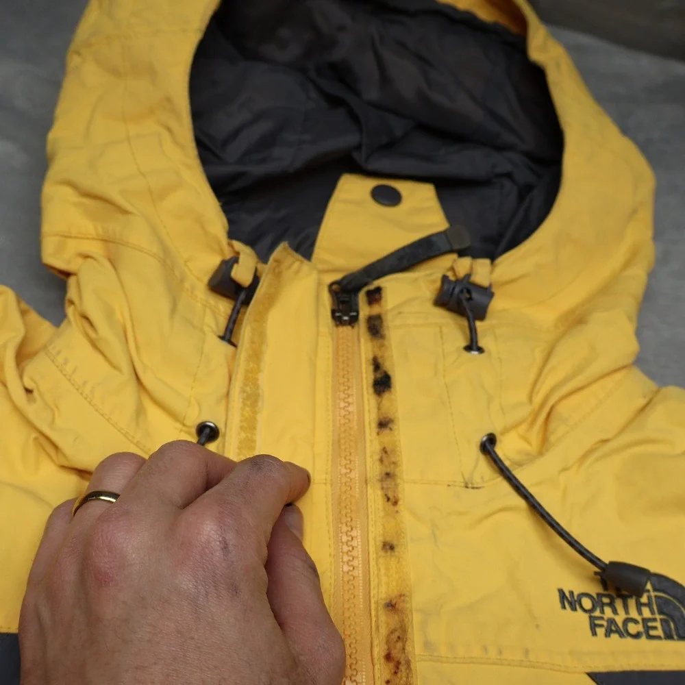 North Face Jacket Womens Medium‎ Yellow Waterproof Wind Rain Snow 3in1 Shell VTG